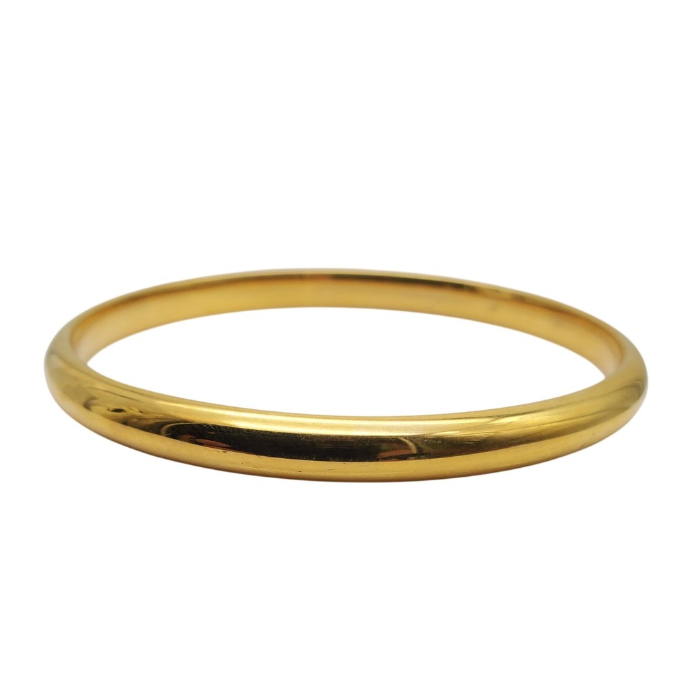 Milor Bangle Bracelet Gold Tone Bronze Polished Italy Minimalist Stackable Sleek